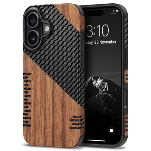 Coque iPhone 17 antichoc étui bois et carbone anti rayures
