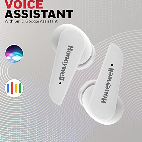 Image of Honeywell Trueno U5000 Truly Wireless ANC Earbuds, Bluetooth V5.0, 16 hrs non-stop music in 1 hr of charge, Noise cancelling with ANC, High Bass, 260mAh Battery, IPX4 Water Resistance, Voice Assistant