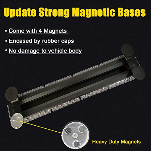 Dibms Led Strobe Flashing Light Bar 54Leds Double Side Amber White Emergency Hazard Warning Safety Beacon Lights With Magnetic Base For Roof Rooftop Vehicles Cars Tow Trucks Snowplow Firefighter #TOP2