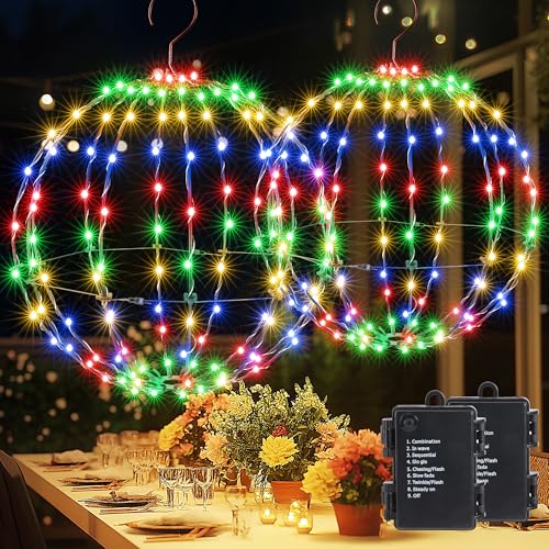 Joomer Weihnachtsbeleuchtung Außen Batterie Hängende LED Kugel Lichter Timer 33cm 144 LED und 28cm 120 LED Leuchtkugel Weihnachtsdeko Außen 8 Modi Wasserdichte für Garten Party Innen(2 Stück,Bunt) Joomer Weihnachtsbeleuchtung Außen Batterie Hängende LED Kugel Lichter Timer 33cm 144 LED und 28cm 120 LED Leuchtkugel Weihnachtsdeko Außen 8 Modi Wasserdichte für Garten Party Innen(2 Stück,Bunt)