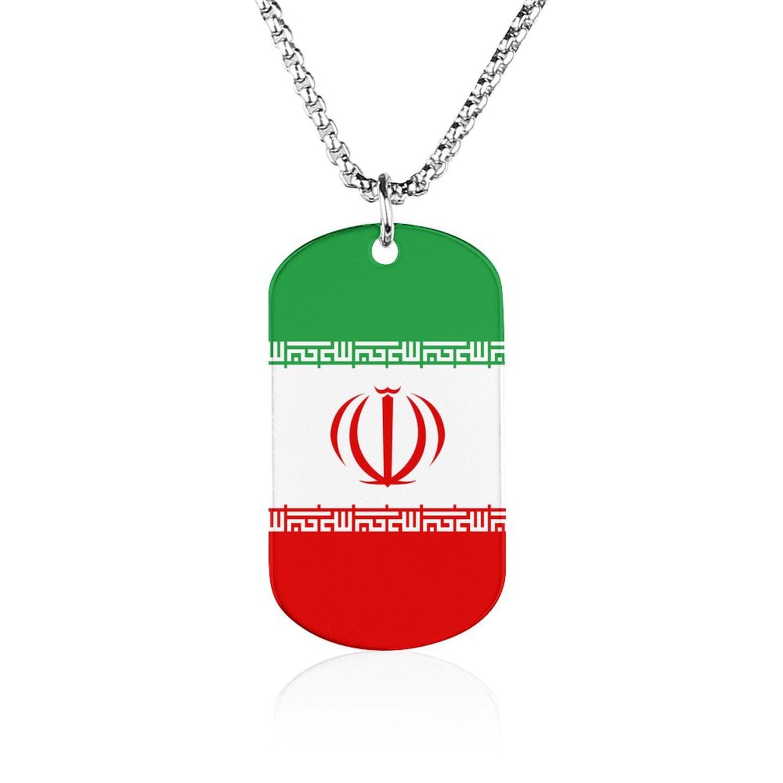 Flag of Iran Necklace, DIY Custom Necklace Pendant, Suitable for Anniversary/Halloween/Christmas/Valentine's Day/Birthday Party Gift Decoration