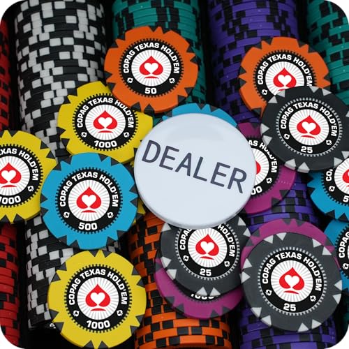 Image of CASINO KART Casinokart Copag GR Casino Poker Chip Set - 500 Chips with 2 Decks of Playing Cards & Dealer Button | Professional Poker Chipset