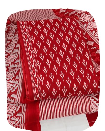 Image of DRAVINAM Trends Women's Premium Cambric Cotton Jaipuri Printed Unstitched Salwar Suit Dress Material with Mulmul Cotton Dupatta