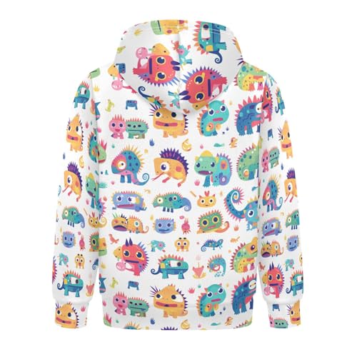 Chameleon Cute Cartoon Kids Colorful Unisex Kids Sweatshirts Sweater Fashion Active Hoodie with Kangaroo Pocket2