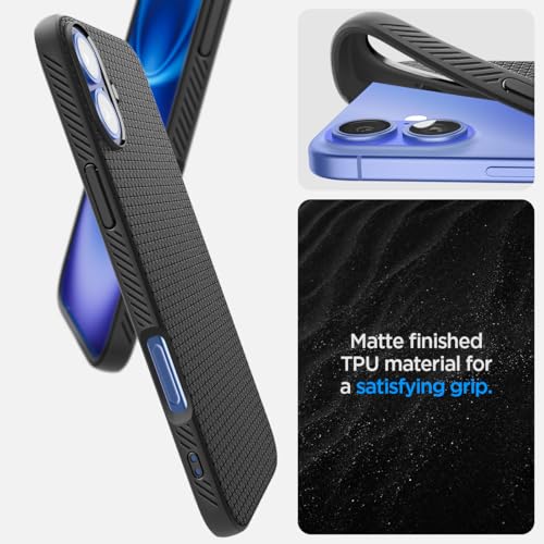 Spigen Liquid Air Back Cover Case Compatible with iPhone 16 (TPU | Matte Black) 4 51rXDJQDOML
