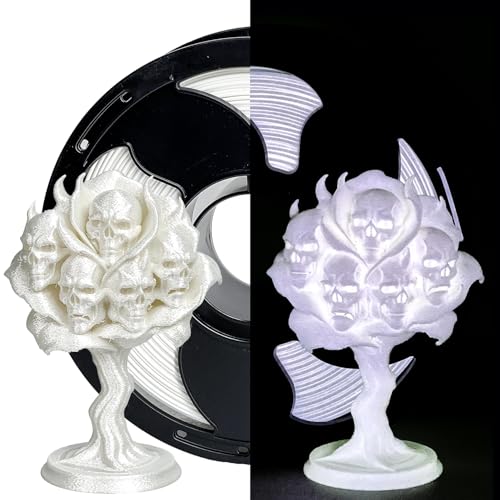 Image of Silk Glow in Dark Pearl White PLA 1.75mm 1kg Luminous 3D Filament FDM AMS