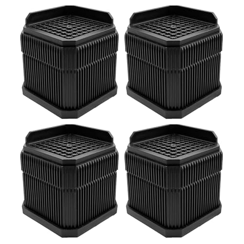 Umelee 洗濯機かさ上げ台 7cm高さ調整 6.4cm足対応 高さ調節器具 家電・家具向け 振動・騒音軽減 滑り止め 耐荷重1000kg 4個セット ブラック