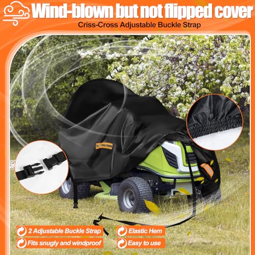 Housse de tondeuse à gazon 137cm en Oxford 420D imperméable - 8