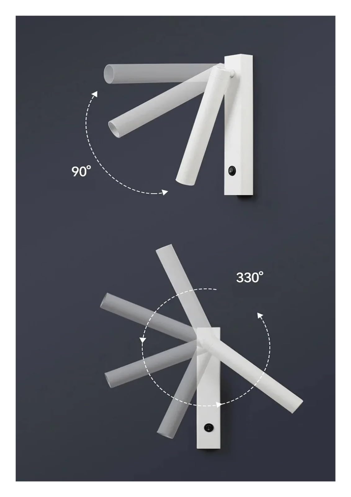 Lampa ścienna LED, światło malarskie, z przełącznikiem, lampka nocna do sypialni, lampa do czytania, regulowana, obrotowa, dekoracyjna oprawa oświetleniowa do wnętrz(Warm 3000K,White 3W)