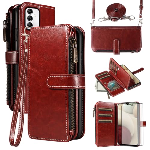 Coque Samsung A14 5G antichoc et étui portefeuille avec porte-cartes M14 G5 Asuwish