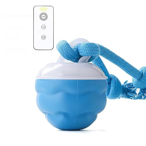 Qztuory 自動で動くボール 犬用おもちゃ USB充電可能 自動的に転がる 安全頑丈 屋内/屋外 遊び 運動不足対策 ストレス解消 小型犬 中型犬 大型犬 ペット用品 ドッグボール (青+リモコン)