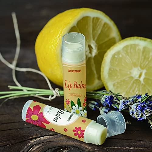 CRASPIRE Lip Balm Labels 80pcs Homemade Lipstick Labels 2” DIY 100% Natural Lip Balm Labels for Tubes Waterproof Flowers Lip Balm Stickers Labels for Lip Balm Container - Image 4