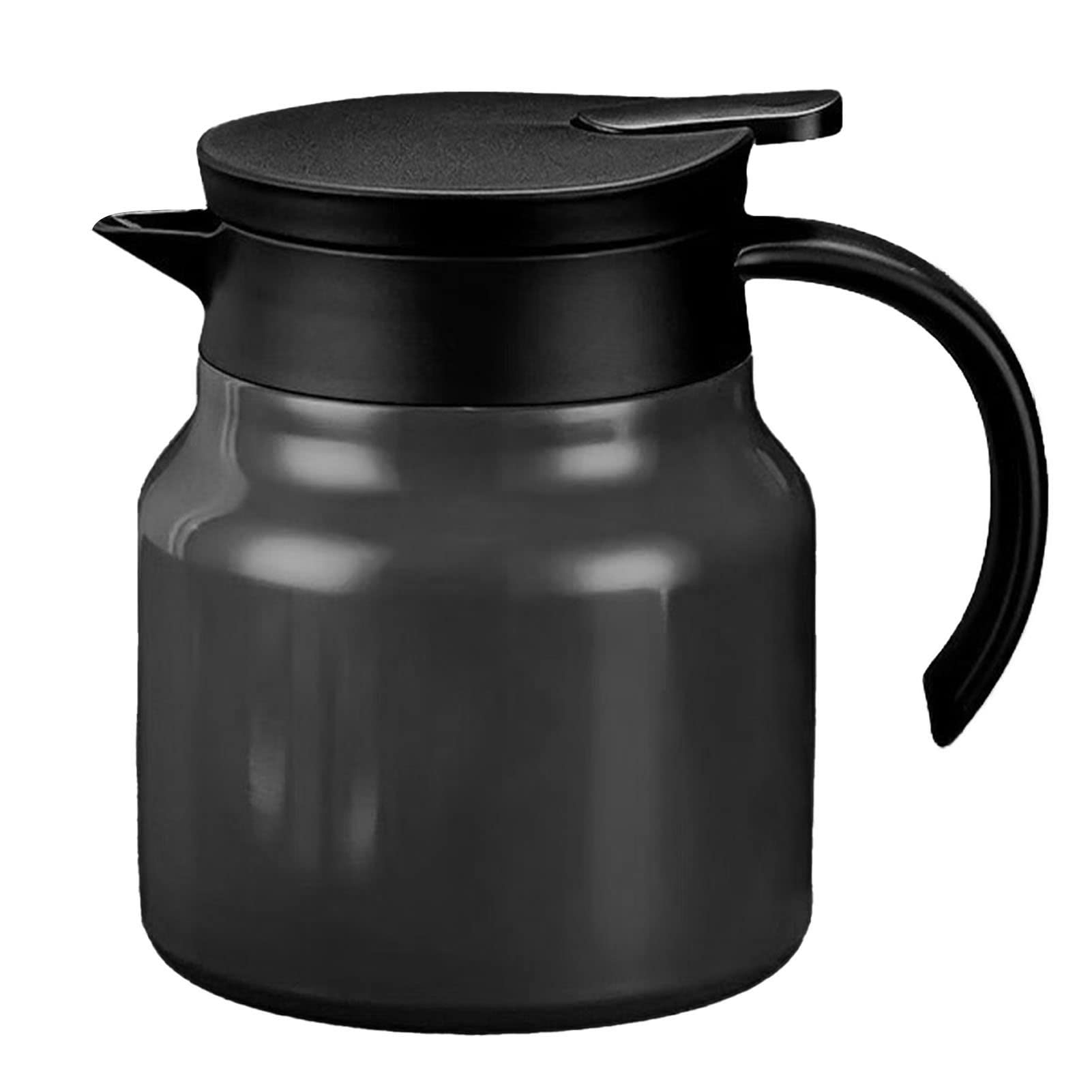 Caraffa Termica per Caffè 1L, Dispenser Isolante per Bevande Calde in Acciaio Inossidabile con Infusore per Tè Rimovibile, Teiera e Dispenser per Casa e Ufficio (Nero)
