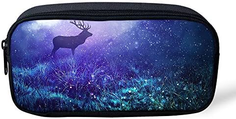 Biyejit Portable Pencil Pen Case Water Soccer Print Stationery Storage Bag Pouch Purse for Teenage Boys Student
