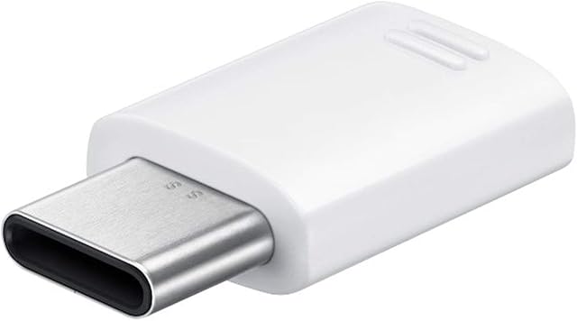 Samsung Original Micro USB Connector/USB Type C to Micro USB Adaptor, Official Samsung USB-C to Micro USB Adapter Compatible with Samsung Galaxy and Other Devices, White