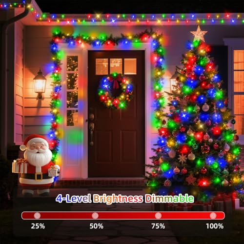 120M 1000 LED Outdoor Christmas Lights Fairy Lights Plug in Extra Long Xmas String Lights Waterproof with Remote Timer 8 Modes for Outside Garden House Party Wedding Yard Tree Decorations-Multicolored - Image 7