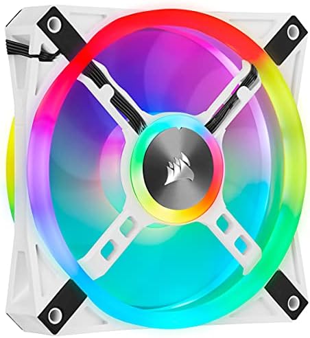 Corsair iCUE QL120 RGB, 120 mm RGB LED PWM Fans (102 Individually Addressable RGB LEDs, Speeds Up to 1,500 RPM, Low-Noise) Triple Pack with iCUE Lighting Node CORE Included - White