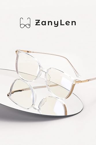 Vista 9 de Vintage Cat-eye Blue Light Blocking Glasses for Women, Lightweight TR90 Fashion Eyeglasses Negro