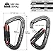 FresKaro 25kn Climbing Carabiners Double Locking Carabiner Clips, Heavy Duty for Rock Climbing, Rappelling, Hunting, or Survival Gear kit, Gym Equipment, Cerfified UIAA Carabiner Black