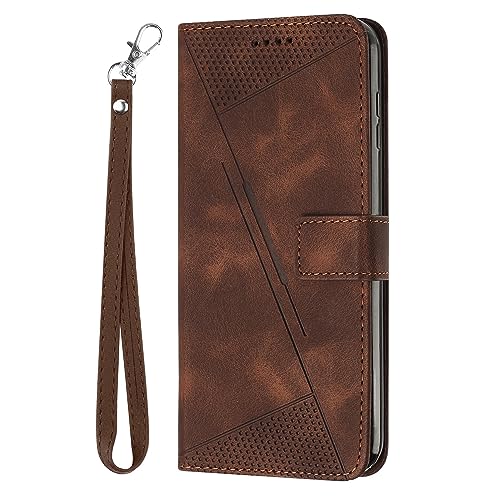 Protection Nokia G10 aspect cuir marron avec rabat et dragonne