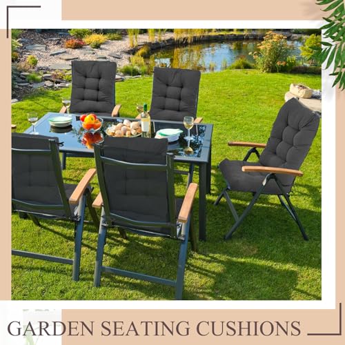 Image of Juexica Dark Gray 17 x 17 Inch 4 Sets Outdoor Patio Chair Cushion