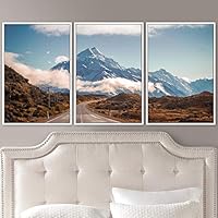 3 Piece Framed Canvas Wall Art Mountain Top Landscape Canvas Prints Home Artwork Decoration for Living Room,Bedroom - 16