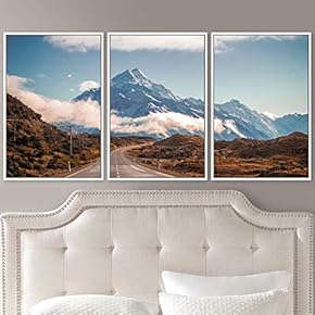 signwin 3 Piece Framed Canvas Wall Art Mountain...