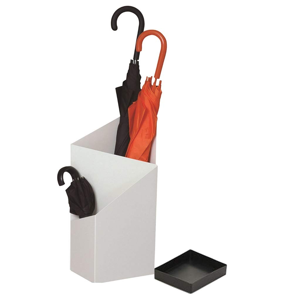 Portaombrelli in metallo a doppio strato per casa e ufficio, salvaspazio, design elegante per corridoio, disponibile in bianco, nero, rosso