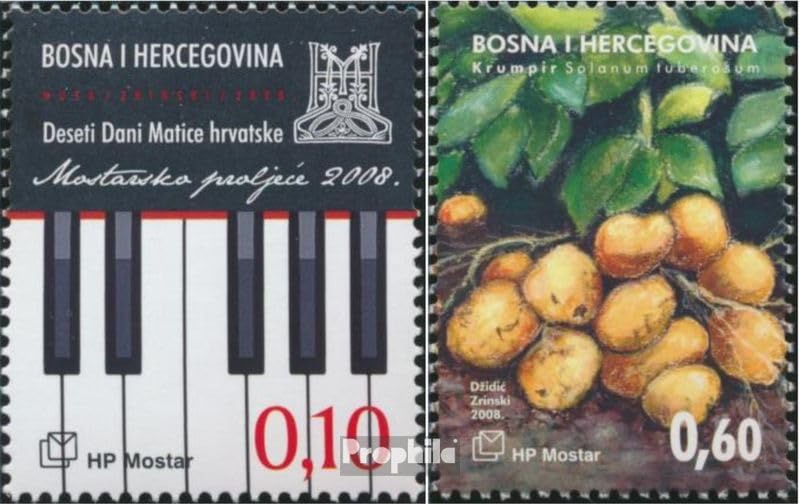 Prophila Collection Bosnia - Croata. Post Mostar 225,241 (completo) post-fresco ** MNH 2008 Primavera Mostars, Patatas (sellos para coleccionistas) Vino/Agricultura