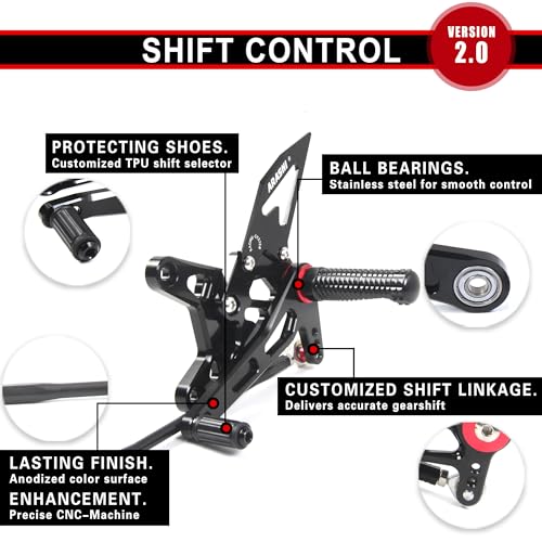 Commandes reculées moto CBR1000RR-R footpegs repose-pieds noirs - 3