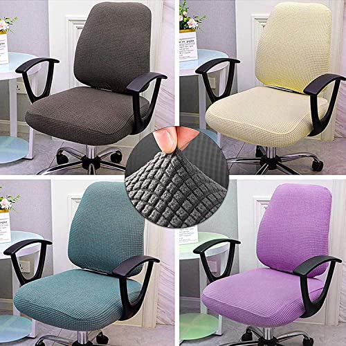 Sunnyway Office Chair Cover 2 Pcs, Stretchable Computer Chair Seat Slipcovers Elastic Desk Seat Cover Removable Washable Dining Kitchen Chair Protective Cover Machine Wash(Brown) #TOP4