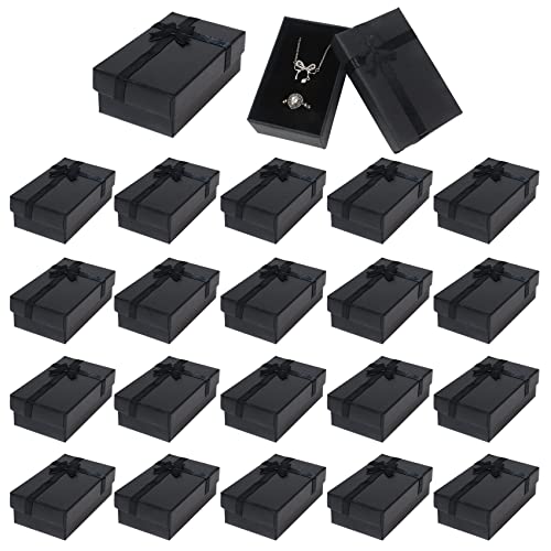Lot de 24 boîtes cadeau pour bijoux, 8 × 5 × 3 cm, petite boîte cadeau avec couvercle, boucles d'oreilles, collier, boîte cadeau pour bijoux, boucles...