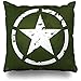 945 Kwadratowa poszewka na poduszkę 45 x 45 cm wykwintna poszewka na poduszkę na krzesło premium do biura poszewka na poduszkę insygnia wojskowa biała armia gwiazda na zielonym kamuflażu wojna vintage żołnierz amerykański Atelier