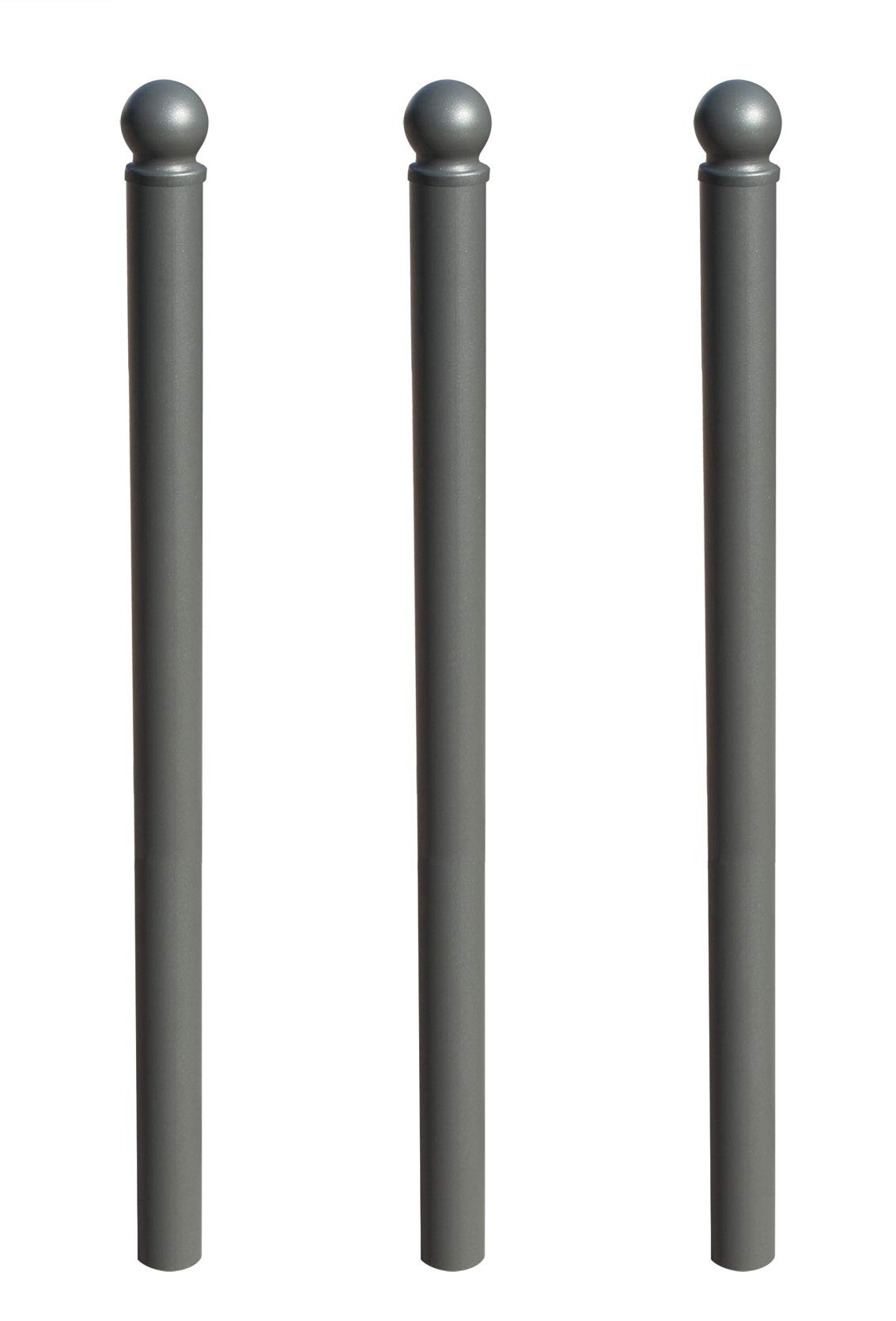 ADO - Pilona bolardo fijo para empotrar al suelo Esquirol. Bolardo de hierro con parte superior redonda de 60x1000 mm (3- Pilonas)