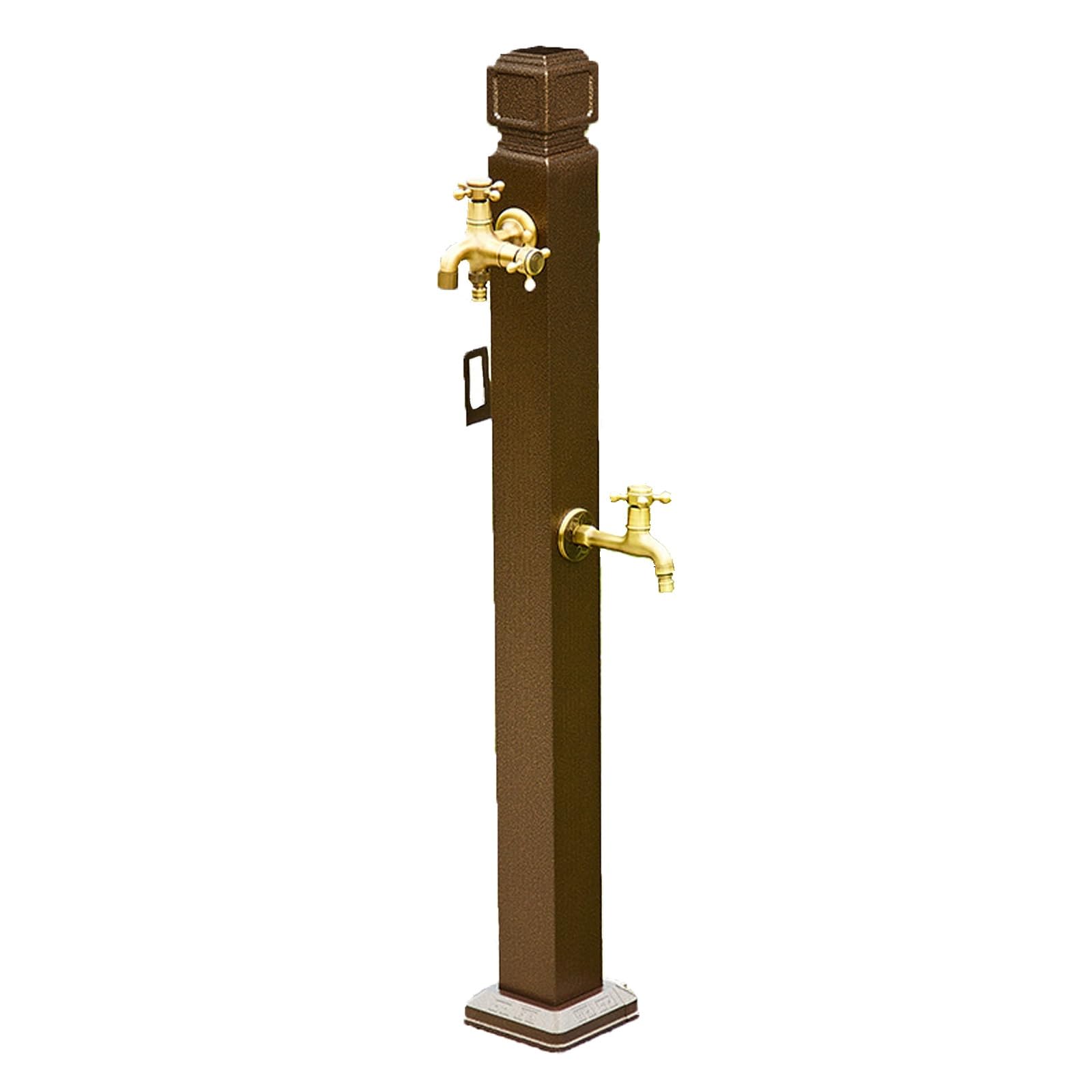 WOTZOV Outdoor Water Column With Double Faucet, 37.4In Vertical Garden Irrigation Hydrant, Freeze Proof Courtyard Column, Garden Faucet For Efficient Watering，95cm/37.4in H