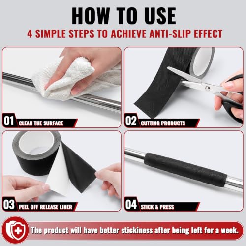 Rubber Grip Tape for Handles 1" x 16.4Ft Tools Anti Slip Rubber Tape Black $4.49 AC - image 8