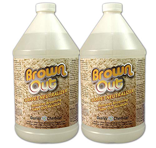 Quality Chemical Brown Out Carpet Stain Remover/Carpet Cleaner Solution for Machine/Carpet Cleaning Solution/Carpet Clean/Rug Cleaner Solution/Carpet Shampoo Cleaner/Rug Shampoo - 128 oz (Pack of 2)