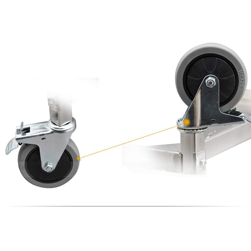 Carrello da tè a 3 ripiani in acciaio inox, versatile carrello per sala da pranzo per hotel e ristoranti, catering ed eventi, strumento per dessert incluso, mobili durevoli ed eleganti