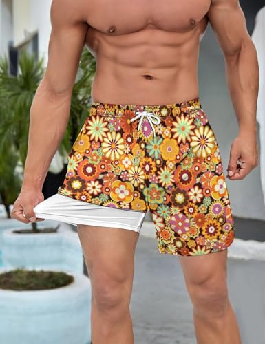 Mens Swim Trunks Swimming Trunks with Compression Liner Board Shorts 7 inch Swim Shorts Swimsuit3