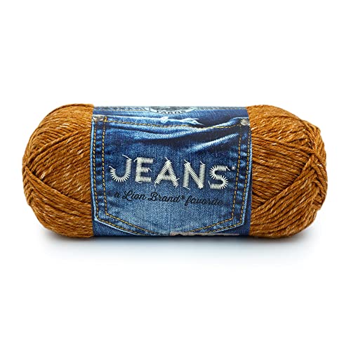 Lion Brand Yarn 505-121 Jeans Yarn, Soft Yarn For Knitting And Crocheting, Yarn For Crafts, 1-Pack, Top Stitch cover