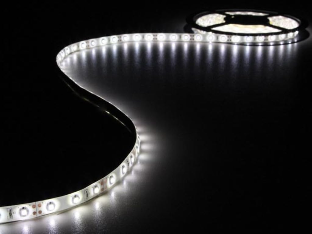 Velleman Striscia LED flessibile, autoadesiva, IP61, 300 LED, 5 m, 12 V, 6500K, bianco freddo