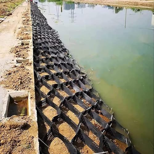 Stabilisateur de grille de sol robuste ELzEy pour pentes et cours, 10m x 6m - 2