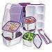 Stainless Steel Kids Bento Lunch Box Leak Proof BPA-Free DaCool School Lunch Container 5-Compartment with Lunch Bag and Fork for Toddler Child Adult, Food Snack Container for Picnic Outdoors, Purple