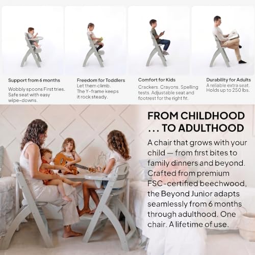 Image of Abiie Beyond Junior Convertible Wooden High Chair with Removable Tray