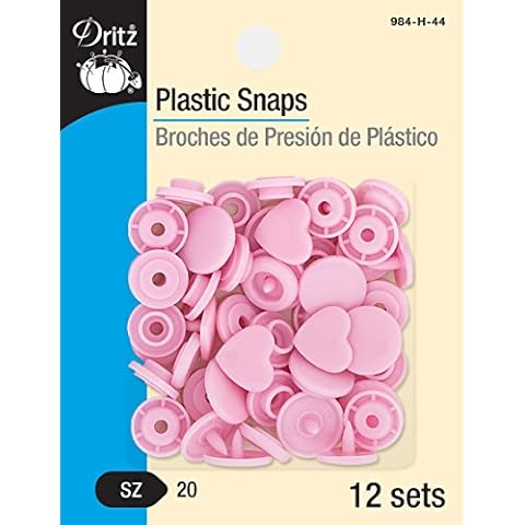 Dritz Size 20 Pink Heart Plastic Snaps Cover
