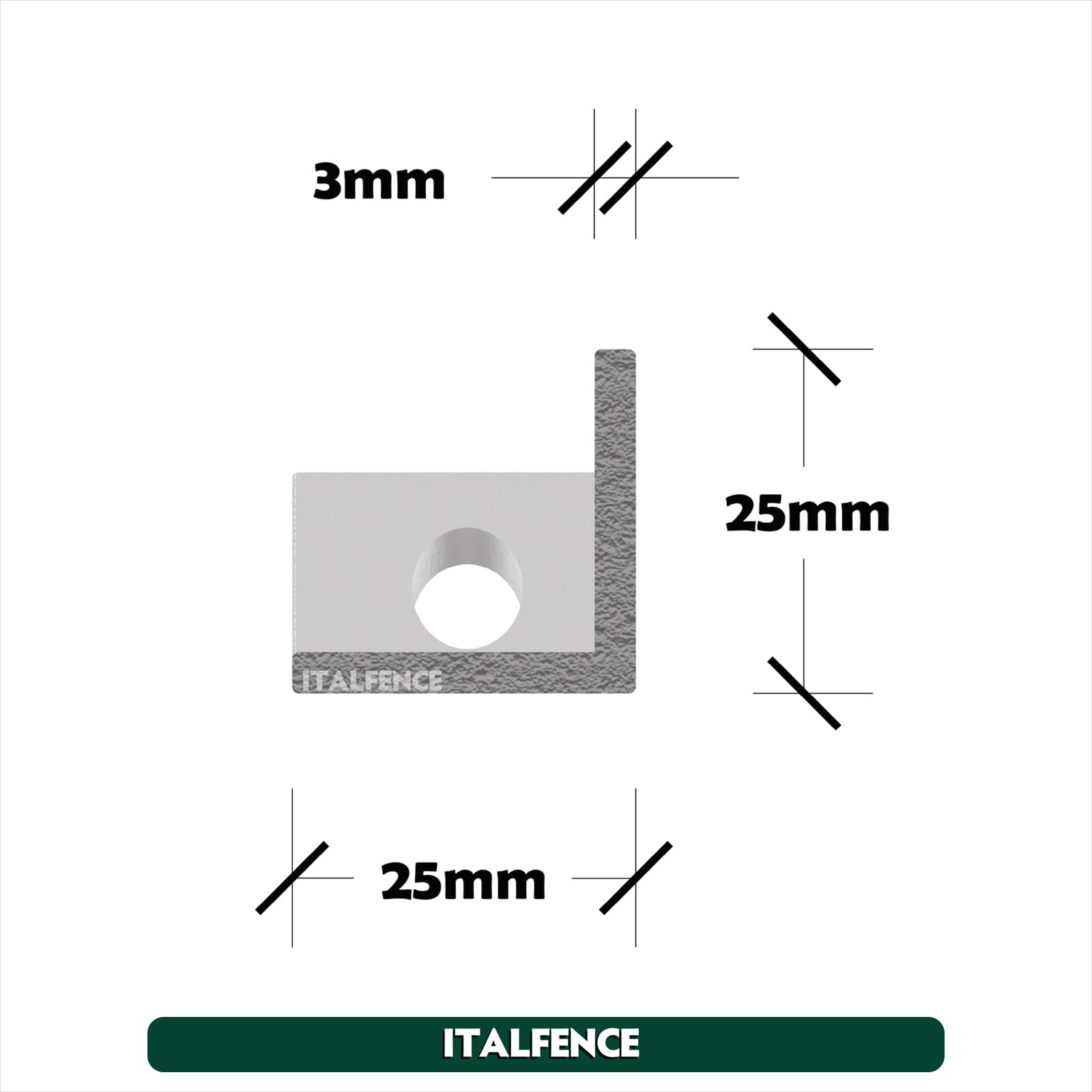 Saetta a L in ferro zincata per recinzione, 5 pezzi [H170cm]