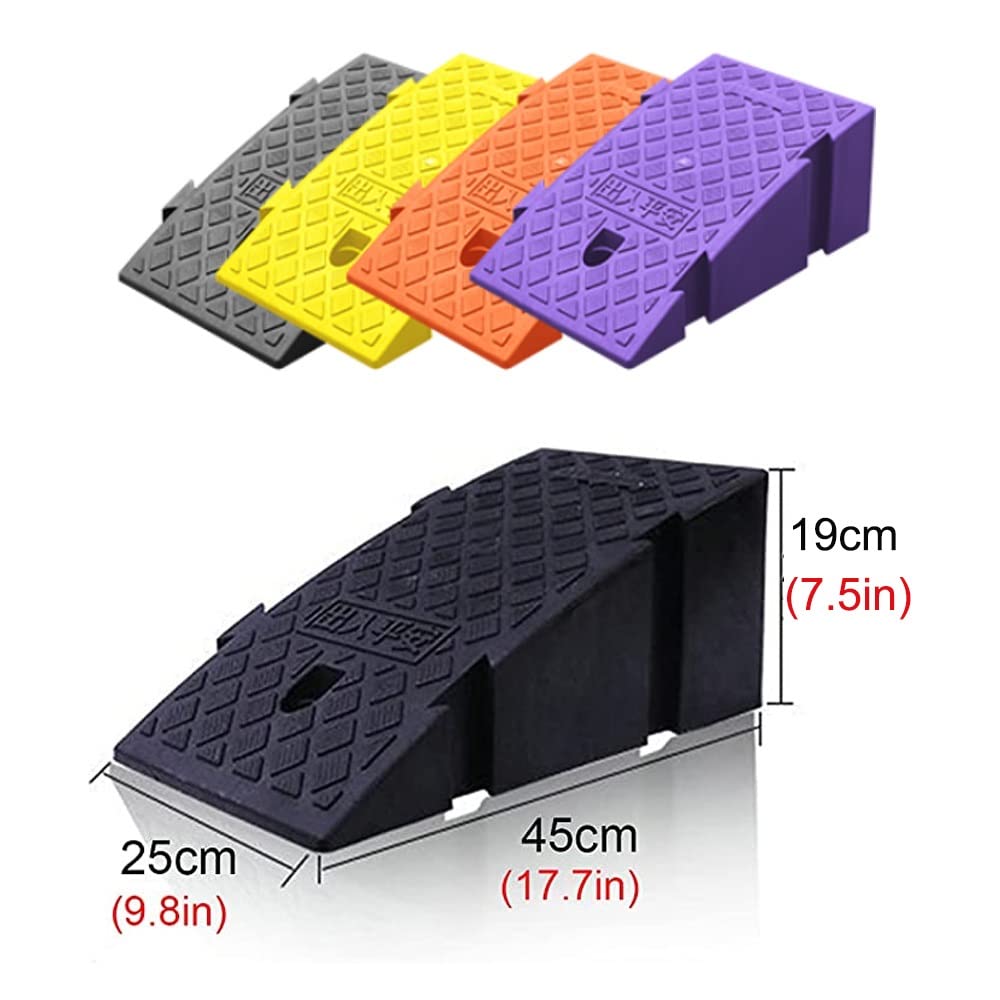 Antypoślizgowe rampy krawężnikowe, plastikowe rampy progowe, rampy krawężnikowe o wysokości 16/19 cm, rampy dla wózków inwalidzkich na chodniki, do przejść, pojazdów, rowerów, moto