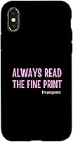 Vista 5 de Always Read The Fine Print's I'm Pregnant Pregnancy Case for iPhone XR