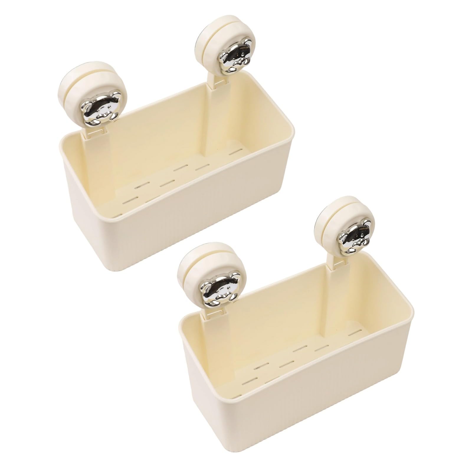 EasyByMall Wandmontierter Saugnapf Duschregal, Werkzeugfreier Eckaufbewahrungskorb mit Drainage für Badezimmer, Küche, Badewanne, starker Halt auf Fliesen und Glas, ohne Bohren