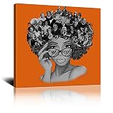 African American Wall Art Burnt Orange Famous People In Black Girl Head Framed Fashion Paintings Pos